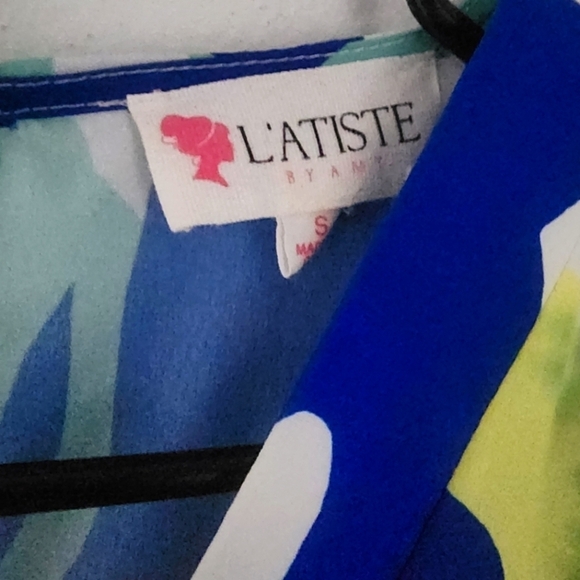 LATISTE Blue Green Tie Waist Short Romper Small - Picture 9 of 17